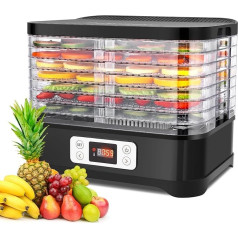 Nictemaw Stainless Steel Dehydrator Dehydrator with 8 Compartments, Temperature Control 35-70°C, for Meat, Fruits, Vegetables and Nuts, 400 W