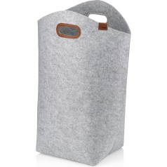 kela Felt Laundry Bag Foldable Laundry Baskets Laundry Hamper 61 cm FAY Reinforced Handles Light Grey