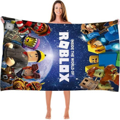 MAJEQZGY Roblox Roblox Vannas dvielis ar 3D apdruku bērniem Baseins Dvieļi Bērnu vannas lapa Ultra Soft Super Absorbent Izturība Pludmale Vannas istaba Sejas dvieļi Teenager