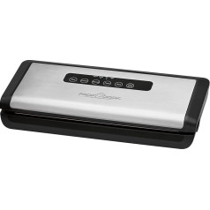 ProfiCook PC-VK 1146 800 mBar Black, Stainless Steel Vacuum Sealer Vakuumiepakotājs (Black, Stainless Steel, 800 mBar, Vac Seal, Stainless Steel, Sensor, Touch, 120 W)