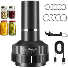 Elektrisches Vakuumier Set - WEIYII Wiederaufladbar Vakuumierer für Einmachgläser Für Gläser mit 70mm und 86mm Öffnung 3 in 1 Electric Mason Jar Vacuum Sealer Kit