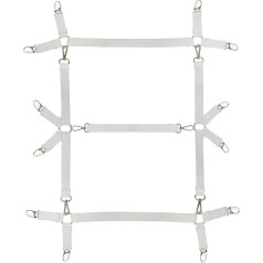 Bettlakenspanner Verstellbar, Matratzenhalter,Elastisks betttuch Spanner mit Metallclip für Bettlaken (Weiß)