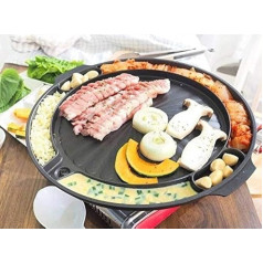 Queen Sense Korean Bbq Samgyeopsal Non-Stick All Powerful Stovetop Grill Pan - Drain Grease System