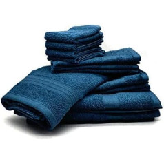 Bassetti 10 roku dvieļu komplekts no mīksta frotē auduma, 100% kokvilna (Indigo)