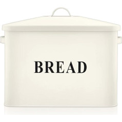 Herogo Bread Bin Īpaši liela metāla maizes kaste virtuvei Vintage High Bread Holder ar vāku Telpu taupoša maizes uzglabāšanas tvertne darba virsmai satur 2 maizes 33 x 24,5 x 19 cm