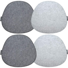 DuneDesign 4 filca sēdekļa spilvens ovāls 40 x 37 cm krēsla sēdekļa spilvena pārvalks 8 mm gaiši pelēks pelēks