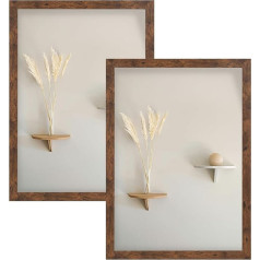 LYYYYYYX Attēlu rāmis A3 29,7 x 42 cm Rustic Photo Frame Brown Collage Wall Decoration Poster Photo Acrylic Glass, komplekts 2 gab.