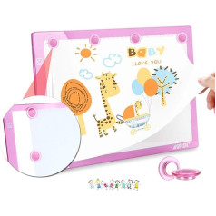 Gaismas paliktnis A4 Light Table LED magnētiskā zīmēšanas tāfele Dimmable Light Box ar USB kabeli Kopēšanas tāfele zīmēšanai un gleznošanai (rozā)