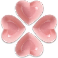 PIDUDU Porcelāna sirds formas bļodas, labības bļodas, salātu bļodas, augļu bļodas pasniegšanai, trauku mazgājamā mašīnā un mikroviļņu krāsnī, piemērotas zupai, brokastīm, auzu pārslām, rīsiem, makaroniem, salātiem (rozā)