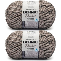 Bernat Blanket Tweeds Dove Tweed dzija - 2 iepakojumi pa 300 g - Poliesters - #6 Super Bulky - 220 jards - Adīšanas, tamborēšanas, amatniecības un amigurumi dzija Chunky Chenille Yarn