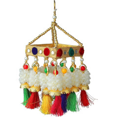 Jhoomar Krāsains Mogra Hangings Dekoratīvs ornaments Dekoratīvie rotājumi Svētku rotājumi Indijas tradicionālais mājas dekors kāzu svinībām un dāvanām