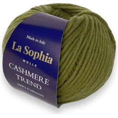 La Sophia Wolle 100% kašmirs Trend 50 g kašmira vilnas adīšanai vai tamborēšanai (CT2797 Olive Green)
