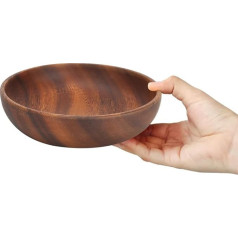 Dabīgi koka trauki, ar rokām darināti akācijas koka augļu trauki salātu trauki, japāņu dekoratīvie trauki dārzeņu, putras, rīsu, mīklas, uzkodu, deserta, jogurta uzglabāšanai (17,5 x 4 cm)