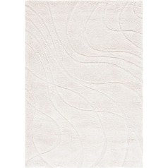 SAFAVIEH Florida Shag Collection Shaggy paklājs dzīvojamai istabai ēdamistabai guļamistabai Augsta pile Cream 24 x 36 collas