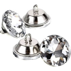 IGNPION 20 mm dimanta griezuma caurspīdīgas kristāla stikla pogas DIY apaļas pogas ar cilpu šūšanai, šūšanai, dīvānam, polsterējumam, galvgalim, DIY amatniecības rotājumiem, 50 gab. iepakojumā
