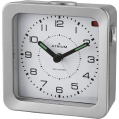 Atrium Funkwecker Analog Quarz ohne Ticken mit Licht und Snooze Leuchtzeiger Silber A660-19