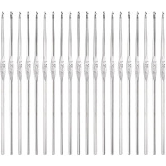 sourcing map Tamboradatas āķi Nerūsējošais tērauds 1,25 mm Metāla adatas adāmadatas amatniecībai Mežģīņu dzija Pack of 20