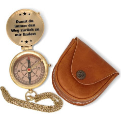 SonKo® Antique Look Saules pulkstenis kompass - jūras funkcionāls jūras rotājums izgatavots no misiņa ar korpusu un lietošanas instrukciju Confirmation Gift Communion