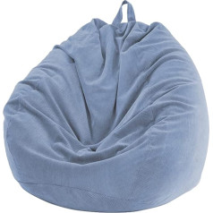 Chickwin Bean Bag bez pildījuma pieaugušajiem un bērniem, auklas sēdekļa spilvens grīdas spilvens krēsls BeanBag Bean Bag maisiņi āra un iekštelpu spēlēm un atpūtai (pelēki zils, 85 x 110 cm)