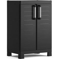 Keter Detroit, niedrig Kunststoffschrank, Kunststoff, schwarz, 65 x 45 x 97 cm