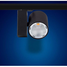 Mextronic trīsfāžu LED prožektors jaudas sliedēm: 30 W, diametrs 96 mm, melns (neitrāli balts)