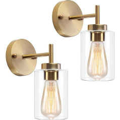 QAREHL 2 gabali sienas gaisma Zelta sienas lampa Vannas istaba Rūpnieciskā sienas gaisma iekštelpu Vintage sienas lampas Vintage E27 sienas lampas iekštelpu guļamistabai Dzīvojamā istaba Priekšnams