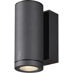 SLV Enola Round S sienas lampas / Apgaismojums sienām, celiņiem, ieejām, LED punktveida āra apgaismojums, virsmu lampas, āra dārza lampas, IP65, 6,0 W, 450 lm, antracīts