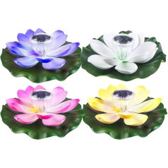 ComeHome Floating Solar Pond Light Lotus Floating Lights Lotus Solar Light, Solar Floating Pool Lights Lotus Flowers Decor Solar Lights for Pond (4 Colours)