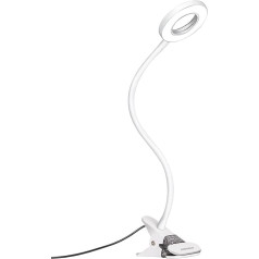 Eyocean LED spailes lasīšanas lampa ar elastīgu gulbja kaklu, 3 režīmi un 10 aptumšošanas līmeņi, acu aprūpes gaisma mājās un birojā, CE adapteris iekļauts, 7 W