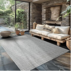 Carpettex āra paklājs, izturīgs pret laikapstākļiem 200 x 300 cm (200 x 290 cm) Sizala izskats Sudraba krāsa - ideāli piemērots balkonam, dārzam, terasei un virtuves paklājam - mazgājams paklājs, plakanā pinuma, ūdensizturīgs, viegli kopjam