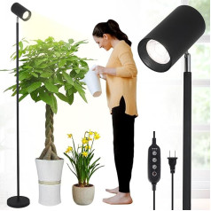 Rayofly Augu lampa LED pilna spektra, 40 W melna augšanas lampa, 40 W melna augšanas lampas augu gaisma telpaugiem, regulējama augstuma LED augšanas lampa ar taimeri 4/8/12H, statīva augšanas gaisma augiem vai sēklām