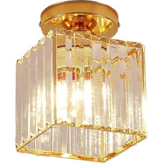 LUOYAOB LED kristāla griestu gaisma Modern Mini kristāla griestu gaisma Semi Flush Mount Small Crystal Close to ceiling Lamp for Hallway Living Room Bedroom Hallway Bathroom Kitchen Entrance Area (Gold,