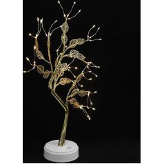 OSALADI Schlafzimmer Simulierter Raum Künstliches Blatt LED-Nachtlampe Baum Zubehör Leuchttisch Gold Nachttisch Wohnzimmer