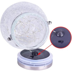 Uonlytech Solar Glass Glass Lights Crack Ball Solar Hanging Light Solar galda laterna dārzam 1 gab Siltā gaisma