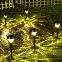 Uonlytech Solar Lawn Lamp Nerūsējošā tērauda saules dārza lampa Saules ceļa gaisma dārzam Pack of 4