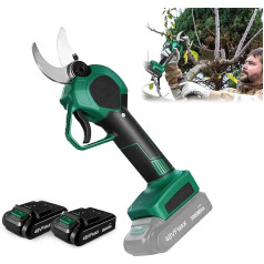 Yrhome Elektriskās dārza šķēres, akumulatora dārza grieznes, 48 V, 3000 mAh, 30 mm griešanas diametrs, 2 asmeņi, 2 uzlādējamas akumulatora grieznes, akumulatora rožu šķēres