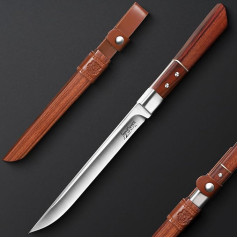 Japaknives izdzīvošanas nazis Āra Full Tang Bushcraft nazis Medību nazis Fiksētā asmens japāņu izdzīvošanas nazis ar koka apvalku Kempings Makšķerēšana Pārgājieni
