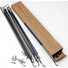LUXU 36 gab. 14G izliektas velosipēdu spieķi ar 36 misiņa uzgaļiem 130mm-189mm melns