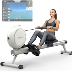 JOROTO mājas airēšanas trenažieris, magnētorezistīvais airēšanas trenažieris, maksimālā slodzes ietilpība 140 kg, airēšanas trenažieris ar LCD displeju, 8 pretestības iestatījumi, vietas taupīšanas airēšanas trenažieris
