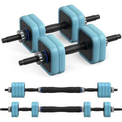 Merach hanteļu komplekts Hanteles 10 kg / 20 kg / 30 kg / 40 kg, 3 in 1 regulējamas hanteles, stieņi, atlokāms atbalsts, svaru plāksnes, hanteles ar savienojošiem tērauda cauruļu svariem, spēka treniņš,