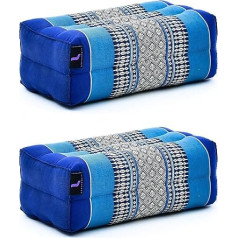Leewadee jogas bloku komplekts 2 jogas bloku komplekts Pilates jogas spilvens Meditācijas spilvens Ekoloģisks dabisks produkts 35 x 18 x 12 cm Kapok Blue