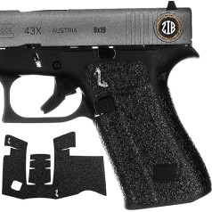 ZIB GRIPS Pašlīmējoša melna gumijas gripa, kas piemērota Glock 43x un 48 - Zib Grips grips Glock 43x un 48 aksesuāriem, Glock 43x gripam, Glock 48 gripam, G43x aksesuāriem, maksimālam komfortam