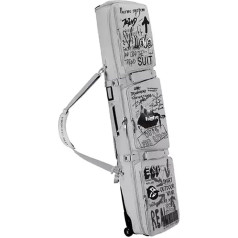 RR-YRN Scooter snovborda soma ar riteņiem, slēpju zābaku soma, 165 cm, paplašināma polsterēta snovborda soma, ūdensizturīga snovborda mugursoma, pelēka