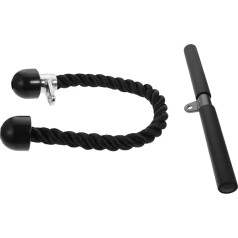 MUSISALY 1 komplekts muskuļu apmācības sporta aprīkojums Sporta aprīkojums Sporta aprīkojums Fitnesa piederumi Spēka treniņu kabelis Bodybuilding rokturis Cable Triceps Rope Rebel Triceps Cable Training Neilons melns