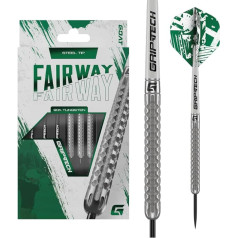 GOAT - Fairway V2 90% Steeldarts 24 G, inkl. 3 mucas, 3 lidojumi un 3 vārpstas, 24 gramus.