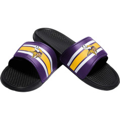 FOCO Vīriešu NFL komandas logotips Sport Legacy Stripe Slide Sandales, Black Legacy Stripe