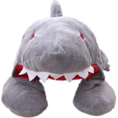 BESTonZON Shark Hat Travel Neck Pillow Travel Neck Pillow Lounging Neck Pillow Airplane Neck Support Pillow Aeroplane Neck Support Pillow Funny Headwear Shark Cap Travel Pillow Grey