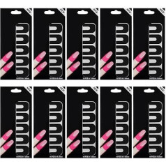 Larcele 10 Blatt Nagellack Protector U-Form, Nagellack Protector Abziehen für Nagelmalerei, Kanten-Hautbarrieren MJFYT-01 (Schwarz)