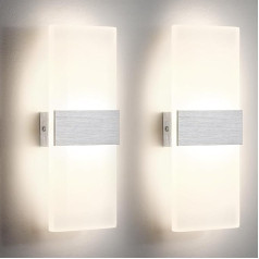 Lightsjoy 2 x 12 W LED sienas lampas Iekštelpu moderns sienas lampas augšup un lejup Interjera apgaismojums Priekšnama apgaismojums guļamistabai Koridors Dzīvojamā istaba Kāpnes utt. Dabiski balta