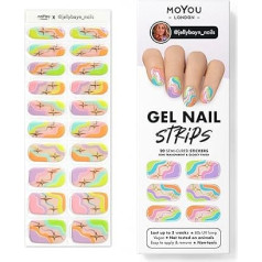 MOYOU LONDON jellybayn_nails 01 Pusciedinātas UV gēla sloksnes - 20 gabaliņu iepakojums - gēla nagu folijas UV cietināšanai salona kvalitātes manikīram